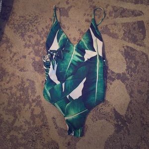 Jungle print cheeky one piece